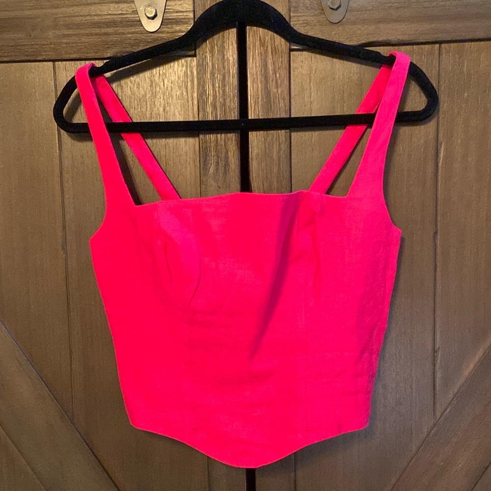 Reformation Vancouver Linen Corset Top - Picture 2 of 4